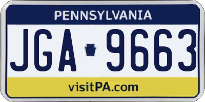 PA license plate JGA9663
