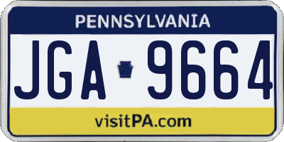 PA license plate JGA9664