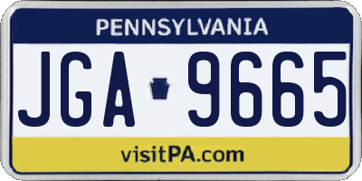PA license plate JGA9665