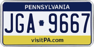 PA license plate JGA9667