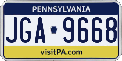 PA license plate JGA9668