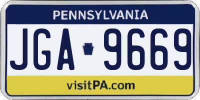 PA license plate JGA9669