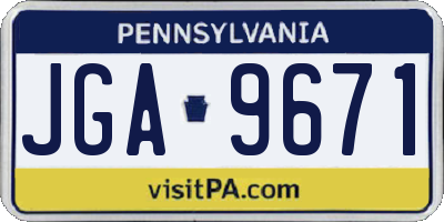 PA license plate JGA9671