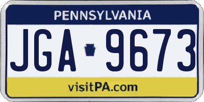 PA license plate JGA9673