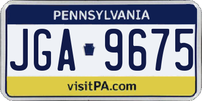 PA license plate JGA9675