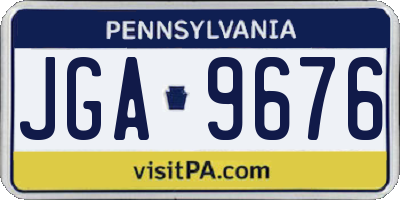 PA license plate JGA9676