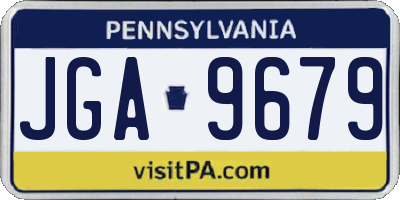 PA license plate JGA9679