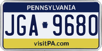PA license plate JGA9680