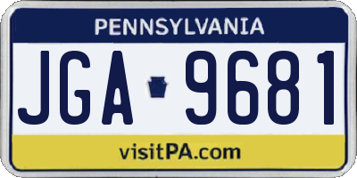 PA license plate JGA9681
