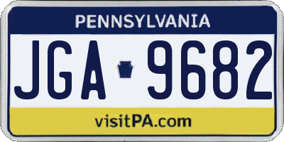 PA license plate JGA9682