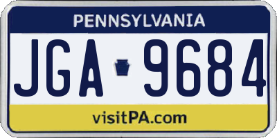 PA license plate JGA9684