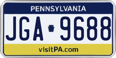 PA license plate JGA9688