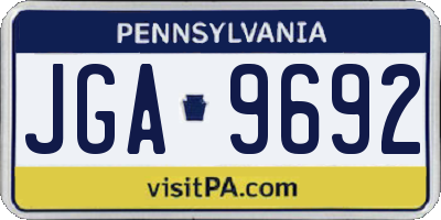 PA license plate JGA9692
