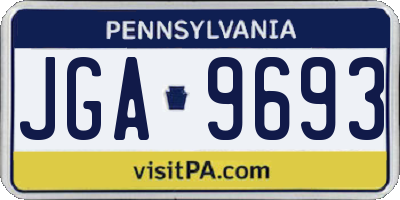 PA license plate JGA9693
