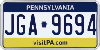 PA license plate JGA9694