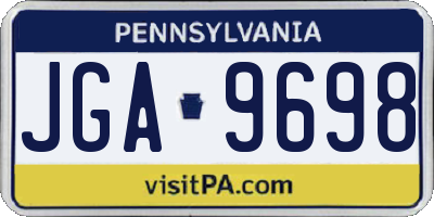 PA license plate JGA9698