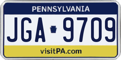 PA license plate JGA9709