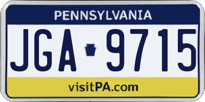 PA license plate JGA9715