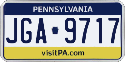 PA license plate JGA9717