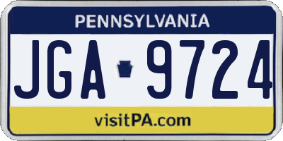 PA license plate JGA9724
