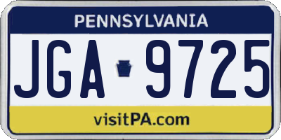 PA license plate JGA9725