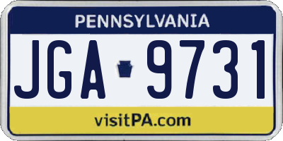 PA license plate JGA9731
