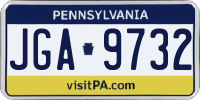 PA license plate JGA9732