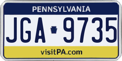 PA license plate JGA9735