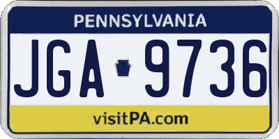 PA license plate JGA9736