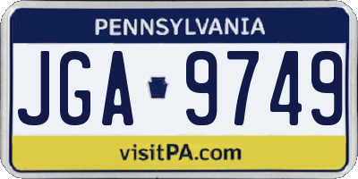 PA license plate JGA9749