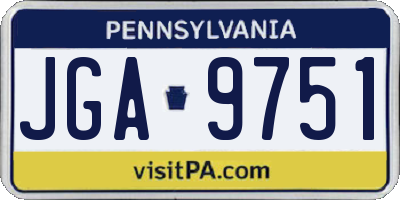 PA license plate JGA9751