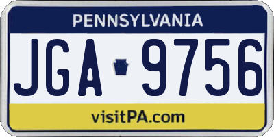 PA license plate JGA9756