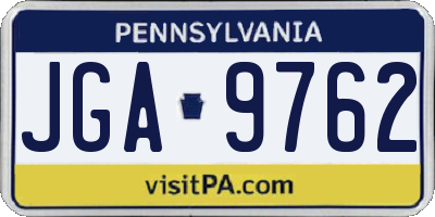 PA license plate JGA9762