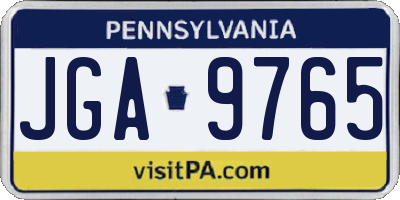 PA license plate JGA9765