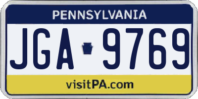 PA license plate JGA9769