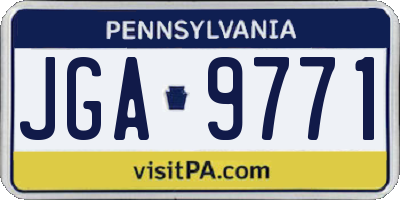 PA license plate JGA9771