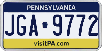PA license plate JGA9772