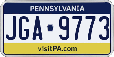 PA license plate JGA9773