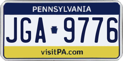 PA license plate JGA9776