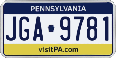 PA license plate JGA9781