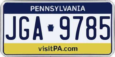 PA license plate JGA9785