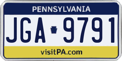 PA license plate JGA9791