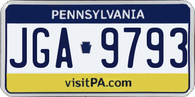 PA license plate JGA9793