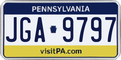 PA license plate JGA9797