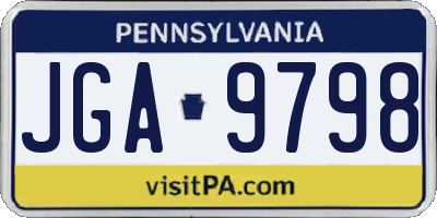 PA license plate JGA9798