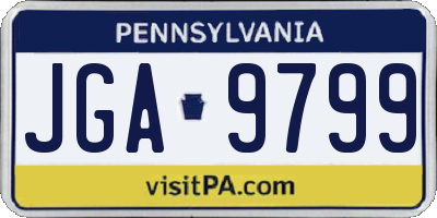 PA license plate JGA9799