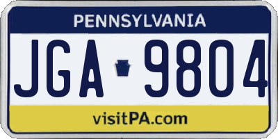 PA license plate JGA9804