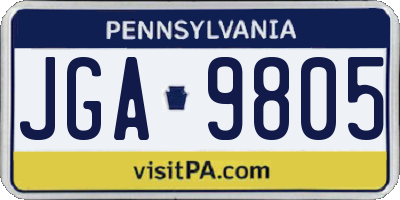 PA license plate JGA9805