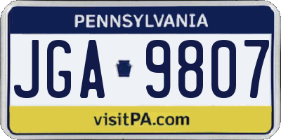 PA license plate JGA9807