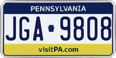 PA license plate JGA9808